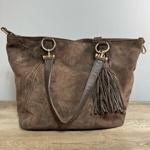 Michael Kors Women’s Suede Handbag Large Fringe Detail